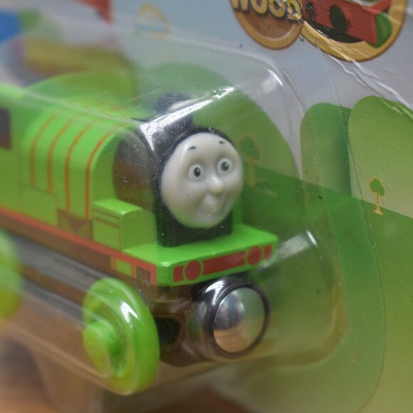 Percy 6 Green Thomas & Friends Real Wood Railways Wooden Engine Train 2018 New - Picture 2 of 9
